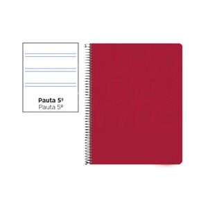 Caderno Espiral Folio | 80H | Pautado 2.5mm | Capa Mole | 75gr | Vermelho