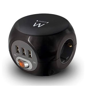Extensão Ewent | 3 tomadas + 3  USB | Com interruptor | 1,5M