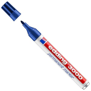 Edding 3000 marcador permanente | Azul | Ponta redonda | 1,5 - 3 mm