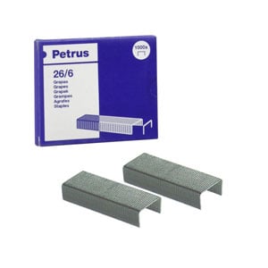 Agrafos | Petrus | Galvanizadas | 26/6 | 1.000 u.