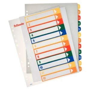 Esselte Índice de projetos imprimível | A4 1-12 Multicolor