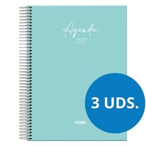 Pack de 3 Agendas 2027 A5 com espiral dia por página | Verdes