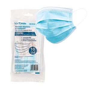 Máscara descartável 3 capas (10 u.)