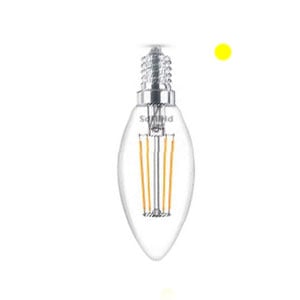 Lâmpada Philips LED E14 | Filamento | Vela | Luz quente | 4,3W