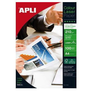 Papel fotográfico brilhante Apli | A4, 210 g, 100 folhas