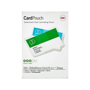 Sacos para plastificar 62 x 95mm | GBC | Brilhante | 2x125 mícrons | 100 unidades