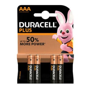 Duracell Plus AAA/LR03/MN2400 | Pilhas Alcalinas | 4 unidades