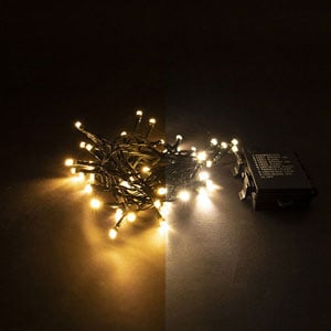 Luzes decorativas de 3,9 metros com pilhas | branco quente e extra quente | 48 leds