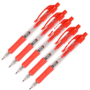 PACK x5: Caneta Vermelha| Retrátil | 0.7mm