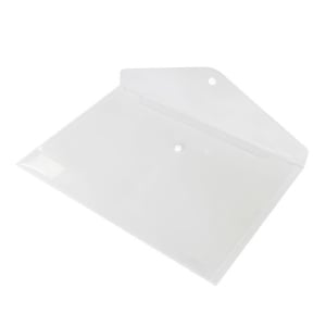 Pasta de plástico | Transparente | A4 | Fecho de botão