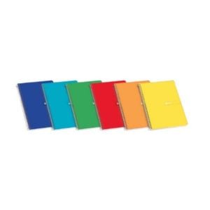Enri Caderno espiral fólio | Quadriculado 4 mm 60 g Capa flexível Sortido