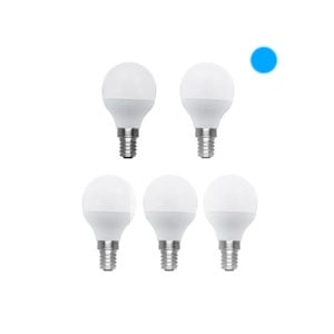 Pack x5 Lâmpada LED E14 | Luz branca | 5W | 6000K