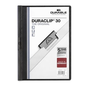 Duraclip durável | porta-pastas preto | A4 | 30 páginas